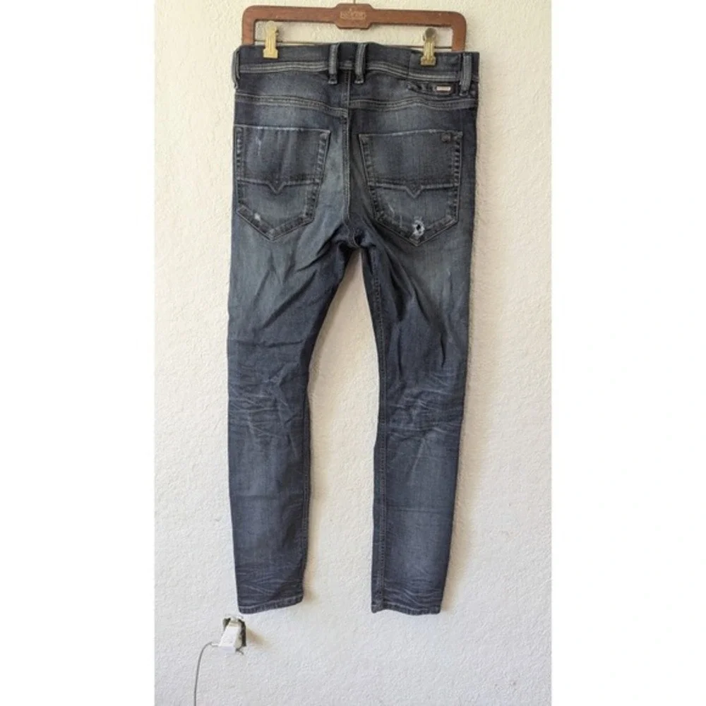 Diesel Distressed Slim Fit Jeans Faded Black Wash‎ Denim Button Fly Size 30